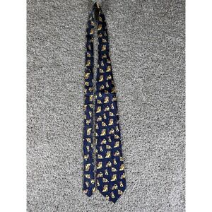 Remy Olivier Silk Novelty Tie Mice & Cheese Pattern Blue 100% Silk Humor Necktie